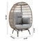 Manhattan Comfort Spezia Freestanding Steel and Rattan Outdoor Egg Chair with Cushions in Grey OD-HC002-GY - alternate 4
